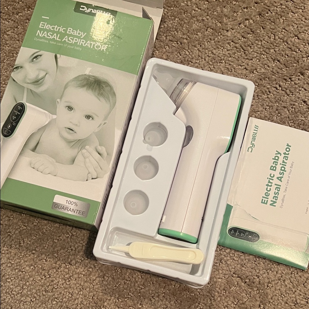 Electric Baby Nasal Aspirator - White and Green